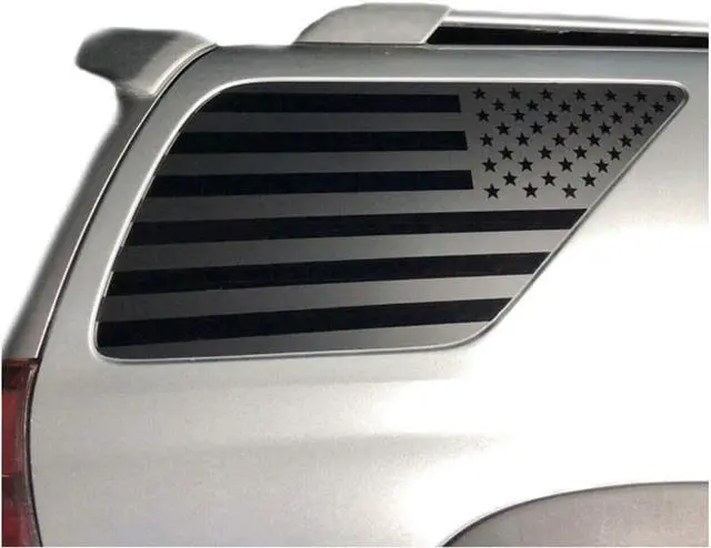 Alt view image 2 of 7 - Acaigel 2pc American Flag Window Decal Sticker Matte Black For 2003-2009 Toyota 4RUNNER