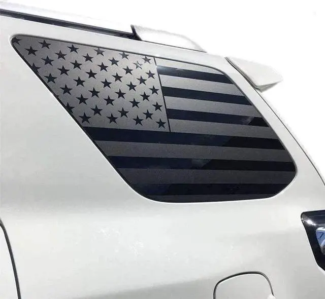 Main image of Acaigel 2pc American Flag Window Decal Sticker Matte Black For 2003-2009 Toyota 4RUNNER
