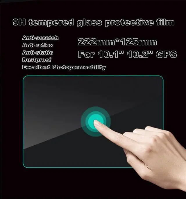 Alt view image 6 of 7 - Acaigel 9H Tempered Glass Protective Film For 10.1 Inch Car Radio GPS Navi Screen Protector