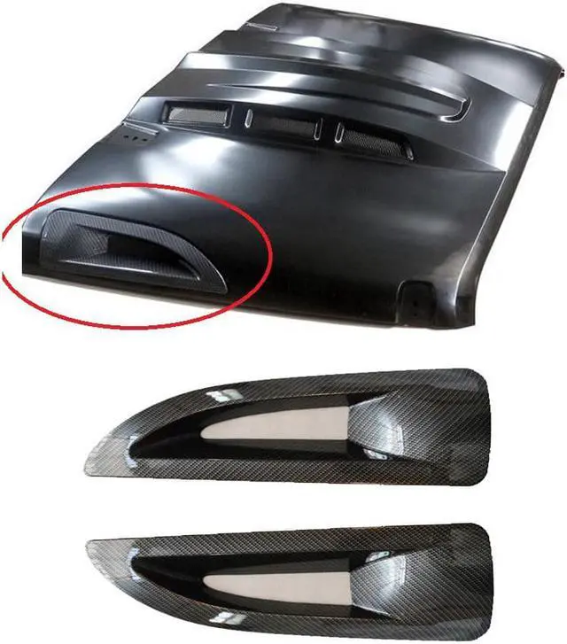 Alt view image 2 of 7 - Acaigel Hood Side Vent Cover Trim Avenger Style Hood Plastic For Jeep Wrangler JK 07-17