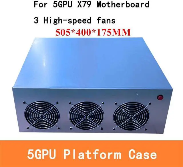 Main image of FYUU 5 GPU Server Case with 3 Fans Frame Mining Rig House Machine Platform For X79 Motherboard ETH