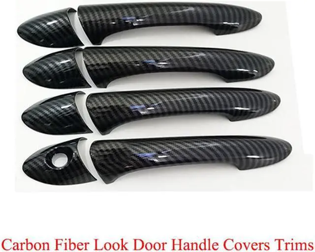 Alt view image 6 of 7 - Acaigel Carbon Fiber Look Exterior Door Handle Cover Trim For 2011-2014 Hyundai Sonata
