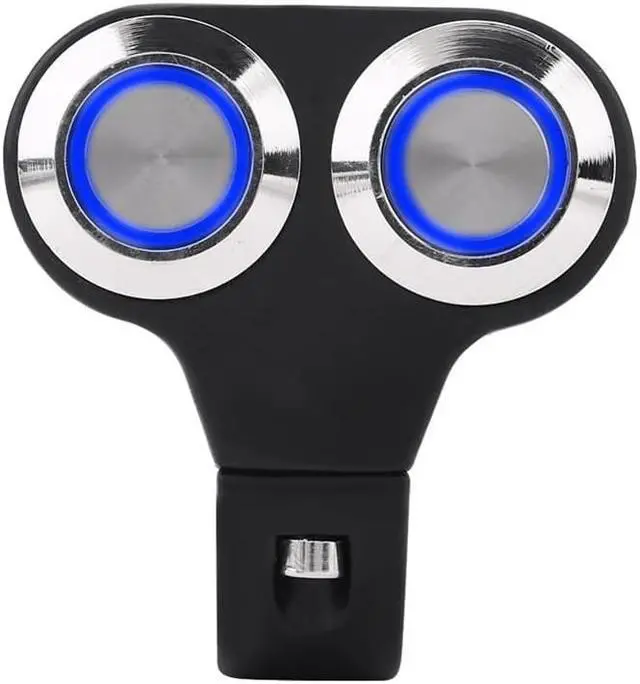 Alt view image 3 of 7 - Paiying Metal LED Dual Push Button Handlebar Mount Switch Self-Latch for Motorcycle ATV
