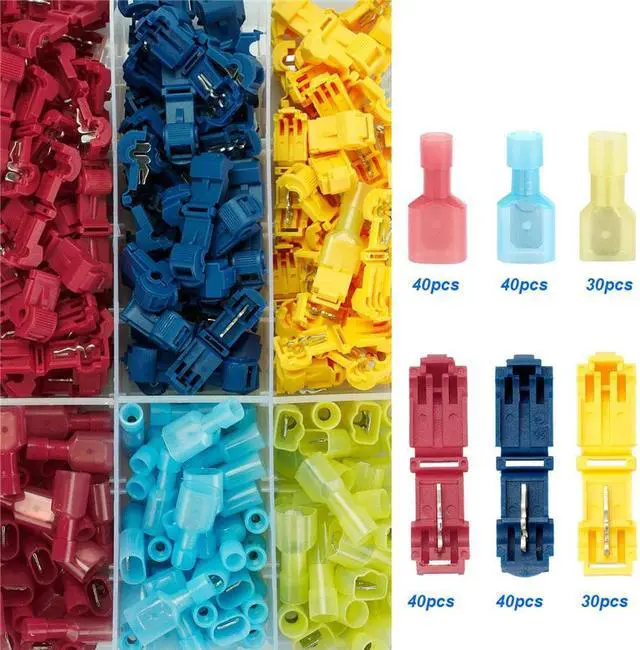 Alt view image 3 of 5 - Paiying 220 Pcs T-Tap Electrical Wire Crimp Terminals Quick Splice Cable Connectors Kit