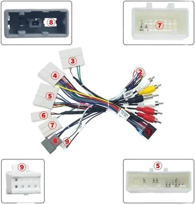Alt view image 2 of 6 - Acaigel 16 PIN Plug Power Cable Adapter Wiring Harness with Canbus For Nissan Stereo Radio
