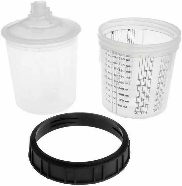 Alt view image 2 of 7 - Acaigel 22oz 600ML Paint Cup H/O Quick Cup With M16x2 External For Adapter Spray Gun