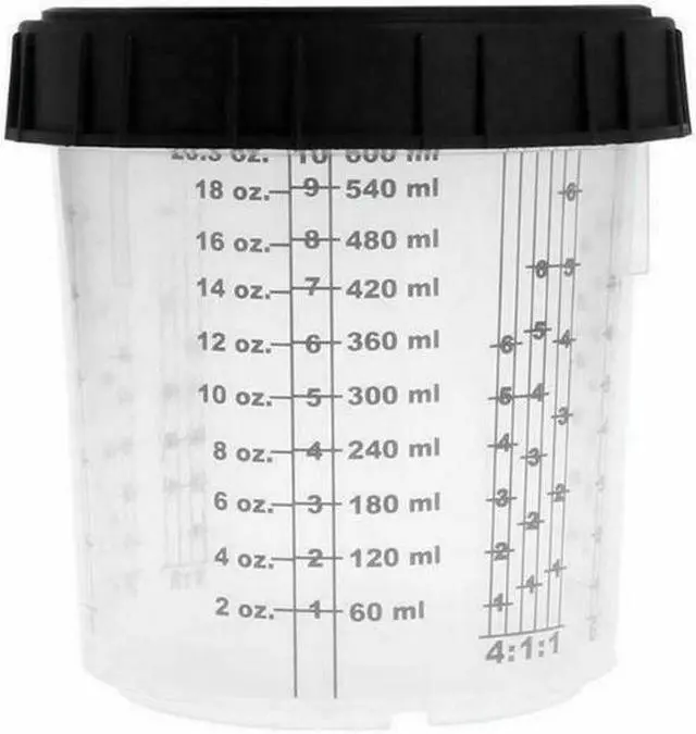 Alt view image 6 of 7 - Acaigel 22oz 600ML Paint Cup H/O Quick Cup With M16x2 External For Adapter Spray Gun