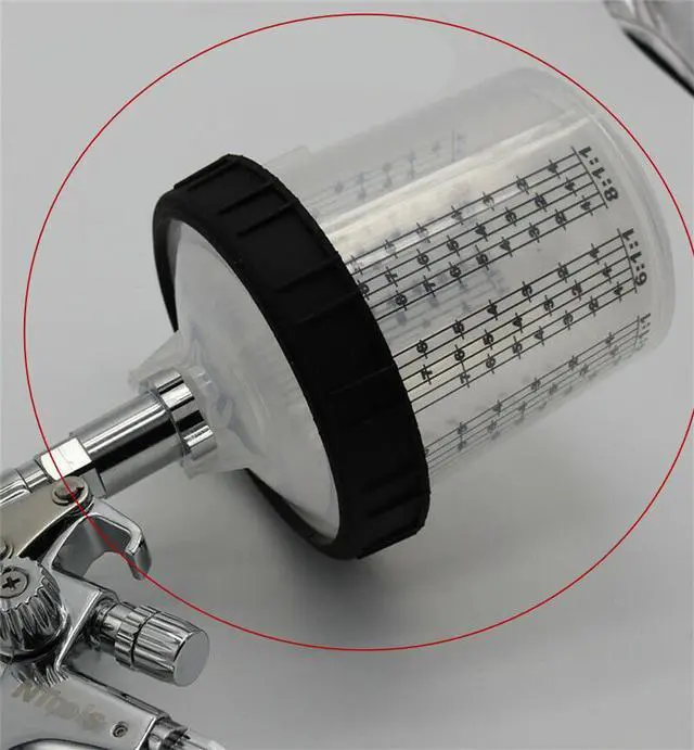 Alt view image 5 of 7 - Paiying 600ML Disposable Paint Cup & M16x1.5 Internal Thread Adapter For Auto Spray Gun