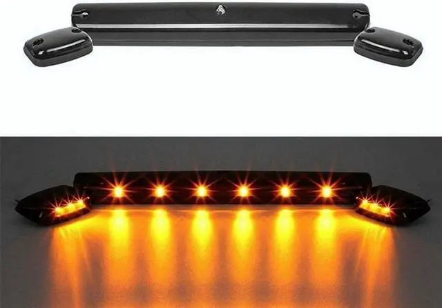 Alt view image 3 of 7 - 3x Full Amber LED Cab Roof Marker Light Assembly For Chevy GMC 2500HD 3500HD 07+