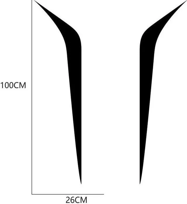 Alt view image 5 of 5 - 2Pcs 100cm x 26cm Black Racing Hood Stripes Decal Vinyl Stickers For Car SUV US