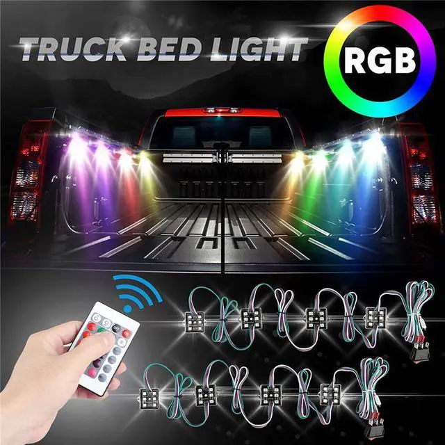 Alt view image 6 of 7 - Paiying 8pc 48LED LED Rock Lights Under Body LED Lighting Truck Bed Cargo Lights Atmosphere Light RGB RF Remote Control Waterproof