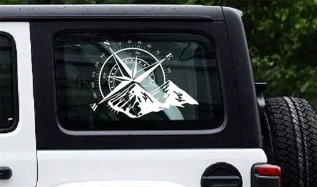Main image of Acaigel White Compass Rose Car Hood Compass Decal Auto Vinyl Bonnet Sticker