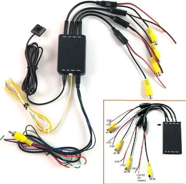 Alt view image 2 of 5 - Acaigel 360° Panoramic 4-way Parking Rearview Monitor Video Control Switch Combiner Box