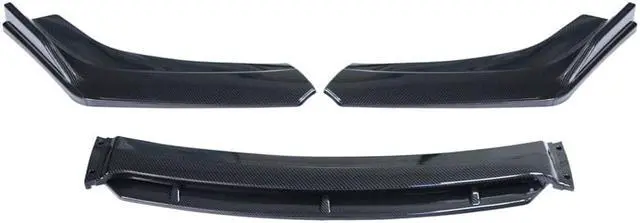 Alt view image 5 of 7 - Paiying 4pcs 3D Carbon Fiber Color Front Bumper Splitter Lip Diffuser Spoiler Body Kit