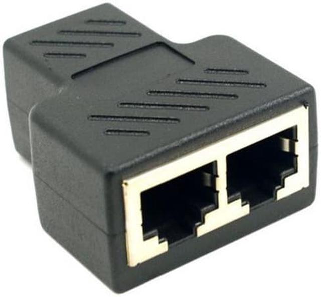 RJ45 Splitter Adapter 1 to 2 Ways Dual Female Port CAT5 /6/ 7 LAN Ethernet  Cable 