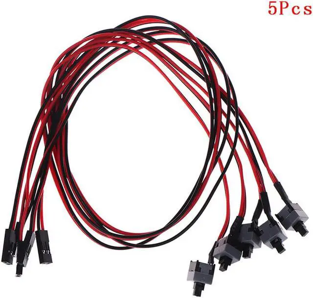Main image of Acaigel 5pcs 50cm Power Switch Cable for Computer Case Motherboard PC Self Reset Switch