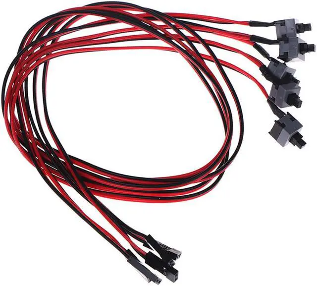 Alt view image 4 of 7 - Acaigel 5pcs 50cm Power Switch Cable for Computer Case Motherboard PC Self Reset Switch