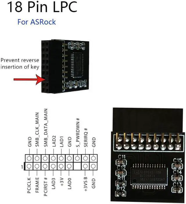 Main image of TPM 2.0 Security Module Board For ASROCK 18PIN LPC Motherboard Windows 11