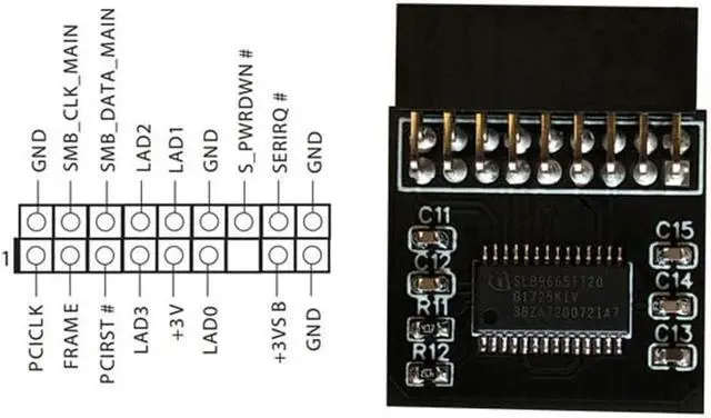 Alt view image 3 of 6 - TPM 2.0 Security Module Board For ASROCK 18PIN LPC Motherboard Windows 11