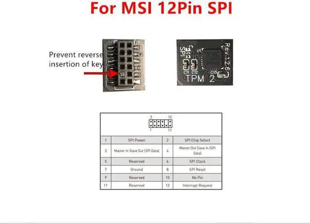 Alt view image 5 of 5 - TPM 2.0 Security module Trusted Platform Module For MSI 12PIN SPI MS-4462