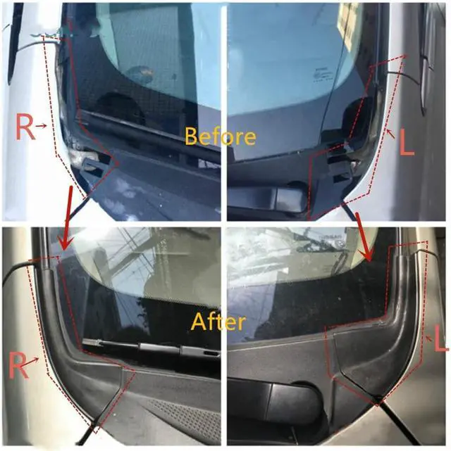 Alt view image 4 of 5 - Front Windshield Grille Outer Cover Trim For 07-11 Nissan Versa Sedan Hatchback