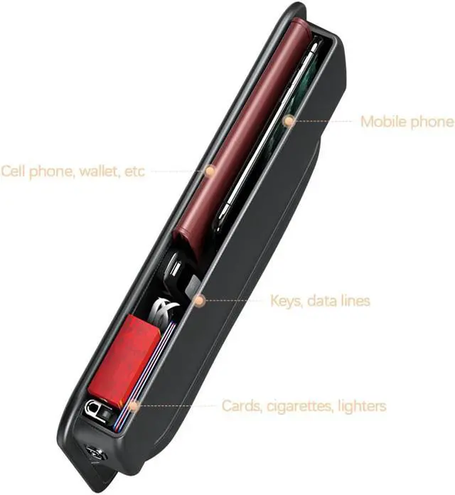 Alt view image 3 of 5 - Yingshan 30x20x5CM PU Leather Front Seat Organizer Box Car Console Side Seat Gap Filler