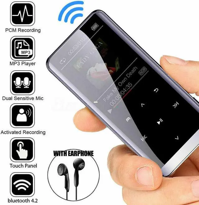 Alt view image 2 of 7 - Portable 1.8-inch OLED Display Bluetooth MP3 Player MP4 Media FM Radio Recorder HIFI Sport Music Speakers