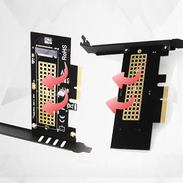 Alt view image 5 of 5 - M.2 NVME to PCIE 3.0 X4 Adapter Card 40Gbps Expansion Riser