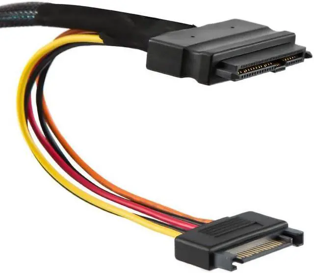 Alt view image 3 of 6 - SFF-8639 68P Straight + PWR to SFF-8643 36P Mini SAS U.2 Cable For 2.5 NVMe SSD