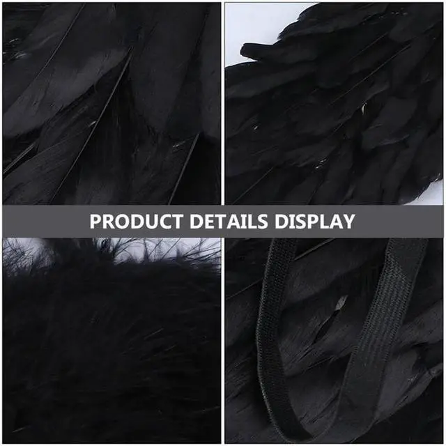 Alt view image 4 of 5 - Yassdwbn Angel Fairy Feather Wings Halo Gothic Cosplay Props