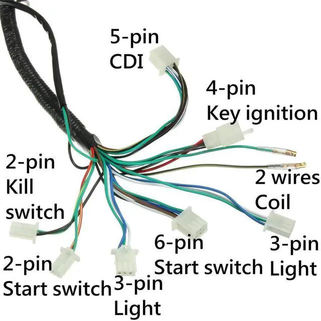Alt view image 5 of 5 - Acaigel Electric Wiring Harness For Chinese 50cc 70cc 90cc 110cc 125cc ATV Quad Pit Bike
