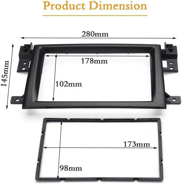 Alt view image 4 of 5 - Yassdwbn 2Din Stereo Radio Fascia Panel Frame Mount Kit For 2005-2014 Suzuki Grand Vitara