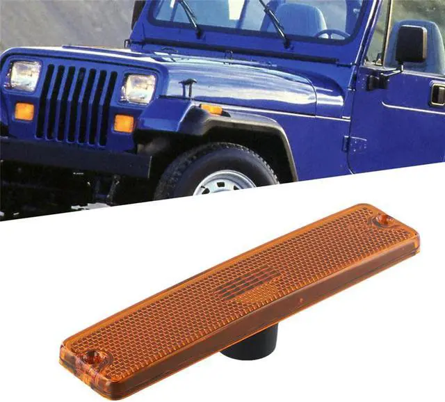 Alt view image 5 of 7 - Acaigel 2Pcs Front Bumper Side Marker Light For Jeep Wrangler YJ 1987-1995