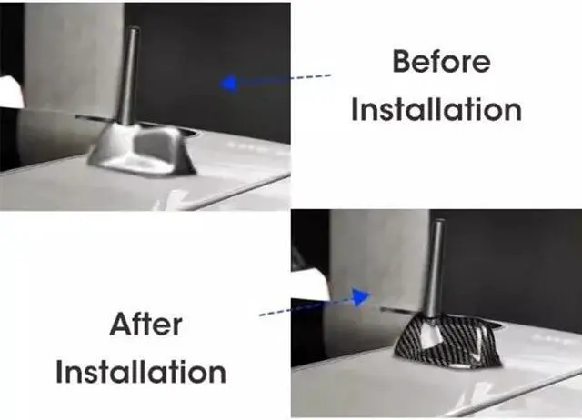 Alt view image 5 of 5 - Paiying 1x Carbon Fiber Roof Antenna Cover For BMW MINI Cooper R56 R56 LCI R55 R55 LCI