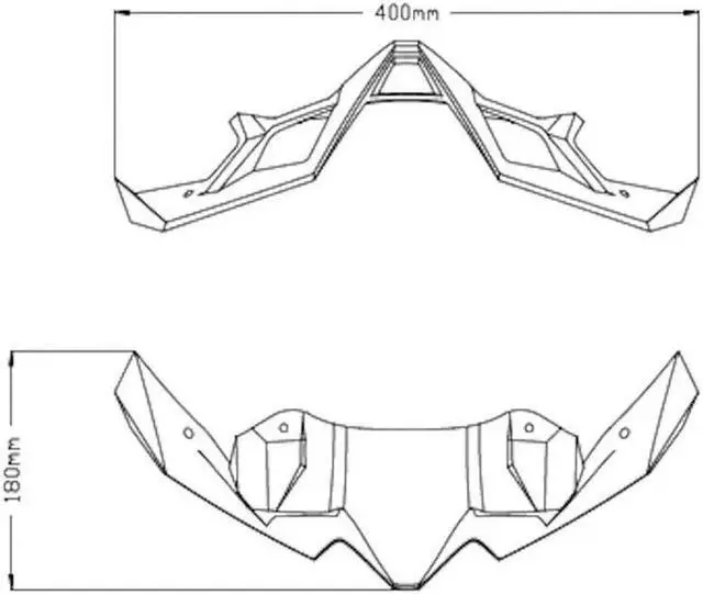 Alt view image 2 of 7 - Yingshan Motorcycle Front Spoiler Winglet Aerodynamic Wing Fit For KAWASAKI Z900 2020-22