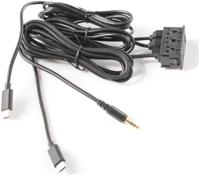 Alt view image 5 of 5 - Paiying USB+TYPE-C+AUX RCA Audio Input Socket Panel Extension Cable Adapter ABS Black