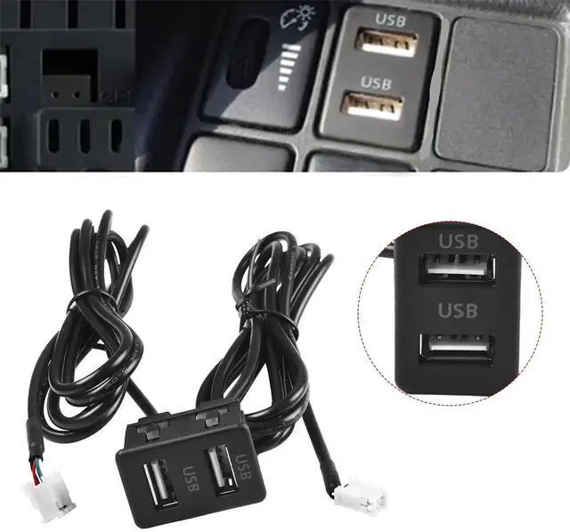 Alt view image 4 of 5 - Paiying Navi 4 Pin 6 Pin to Dual USB Port Panel Interface Extension 145cm Cable Adapter