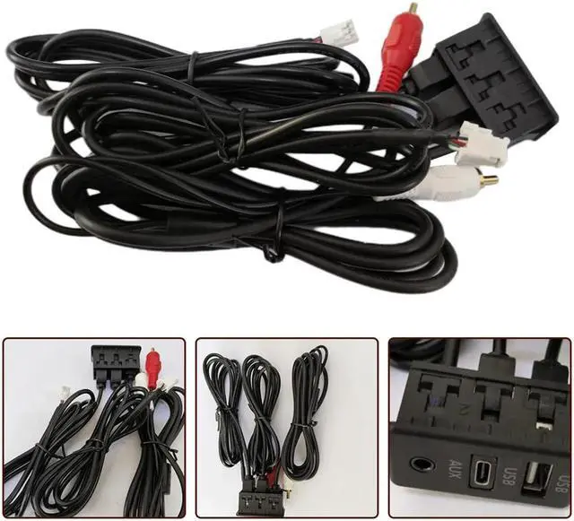 Main image of Paiying Audio Input AUX Port Panel Adapter Extension Cable 4 Pin 6 Pin to USB+TYPE-C+RCA