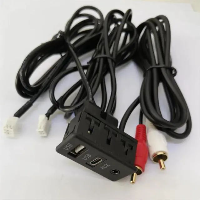 Alt view image 5 of 5 - Paiying Audio Input AUX Port Panel Adapter Extension Cable 4 Pin 6 Pin to USB+TYPE-C+RCA
