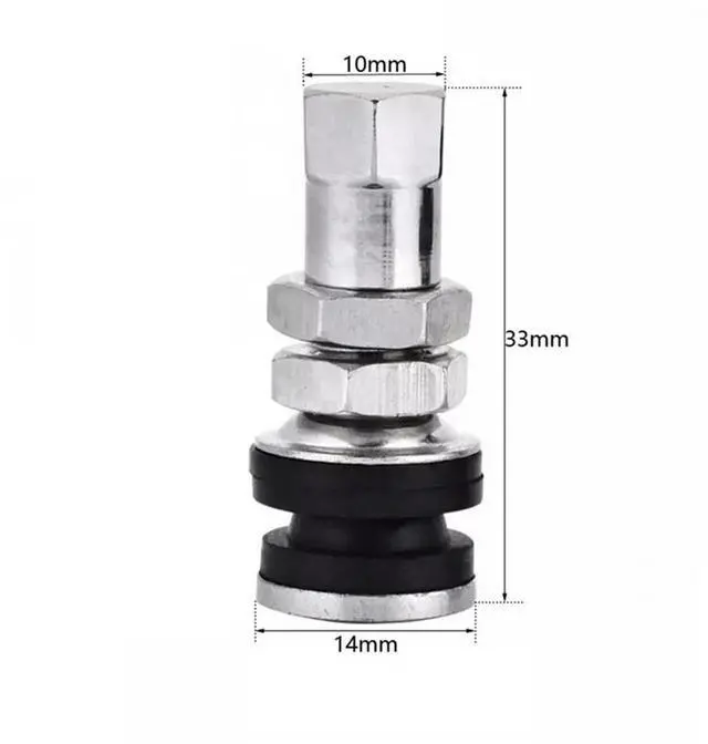 Alt view image 4 of 5 - Yingshan 4Pcs Tr161 Bolt In Tyre Valve Tire Metal Tubeless Clamp In Wheel Rim Rubber