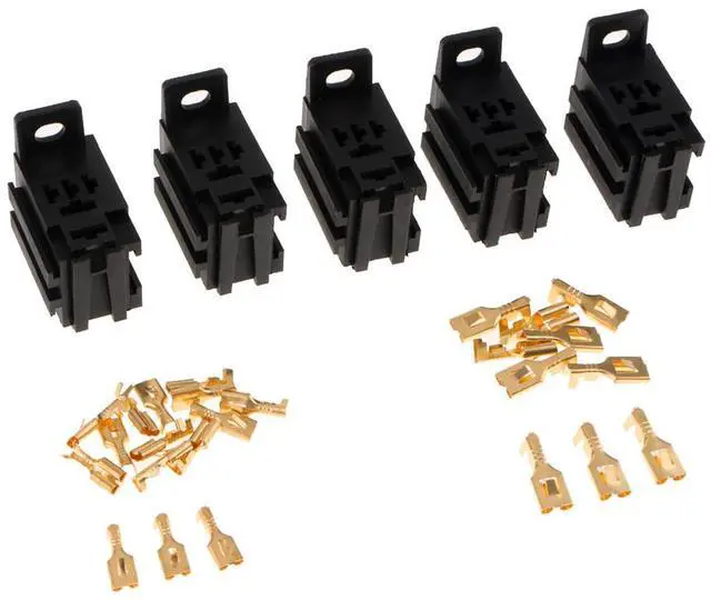 Main image of Paiying 5 Sets 40A 5Pin Car Relay Socket with 6.3mm & 4.8mm Terminals Kit For Car Truck
