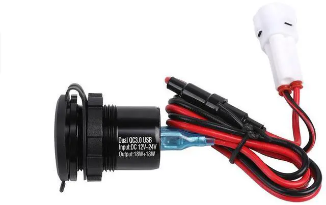 Main image of Acaigel 3.0 Quick Charger Dual USB Power Connector Socket with Voltage Display For Yamaha Tenere 700 Rally