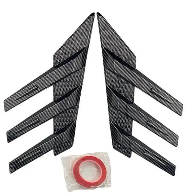 Alt view image 4 of 5 - Yassdwbn Carbon Fiber Look Car Rear Window Decoration Stickers Side Spoiler Splitter Trim