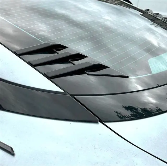Alt view image 2 of 5 - Yingshan Car Rear Windshield Sticker Side Spoiler Splitter Trim Triangle Louver Window Sunshade Windshield