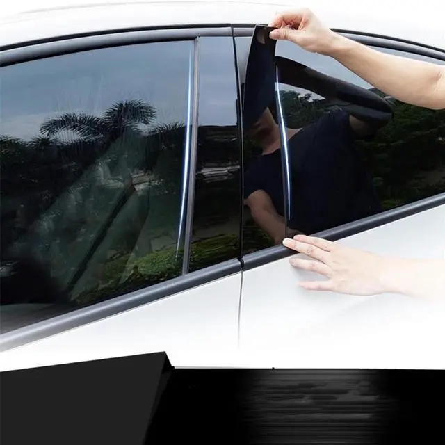 Alt view image 4 of 5 - Yingshan 6Pcs Glossy Black Pillar Post Window Covers Trim For Chevrolet Captiva 2009-2018