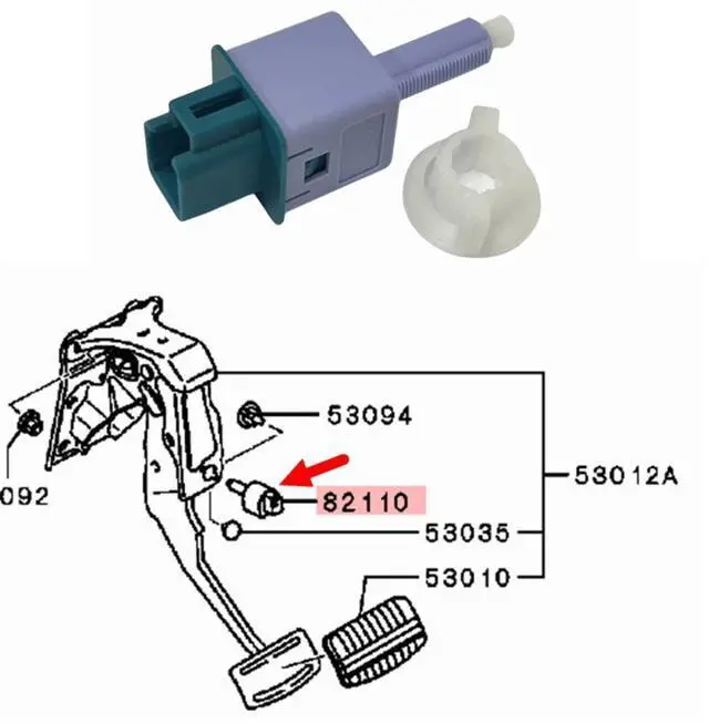Alt view image 5 of 5 - Yassdwbn Brake Stop Light Switch For Mitsubishi ASX RVR Outlander Eclipse Cross 8614A156
