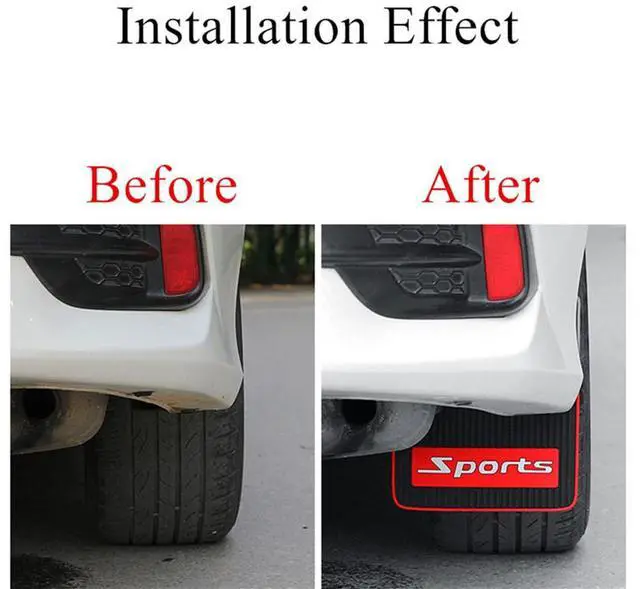 Alt view image 5 of 7 - Acaigel 2Pcs Sports  Mud Flaps Mudflaps Splash Guards Fender Flares Front Rear For Car Pickup Suv Van Truck