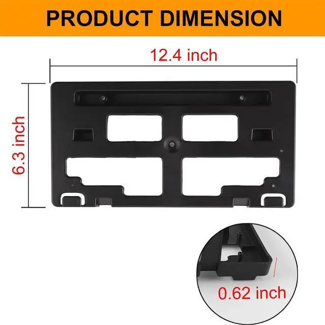Alt view image 2 of 5 - Yingshan Front License Plate Bracket Holder Black New For Ford Ranger 2019-2022