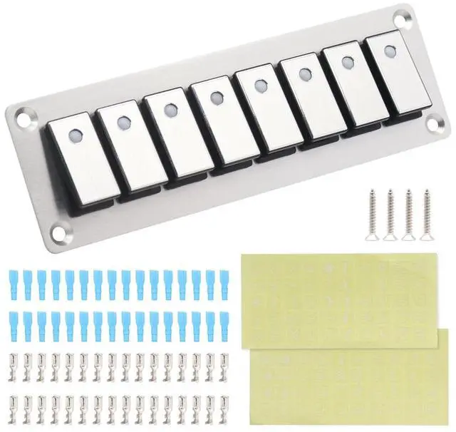 Main image of Furulu 8 Rocker Switch Panel Switch Panel With Led Light For Boat Car