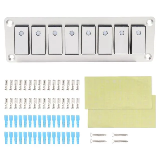 Alt view image 2 of 5 - Furulu 8 Rocker Switch Panel Switch Panel With Led Light For Boat Car